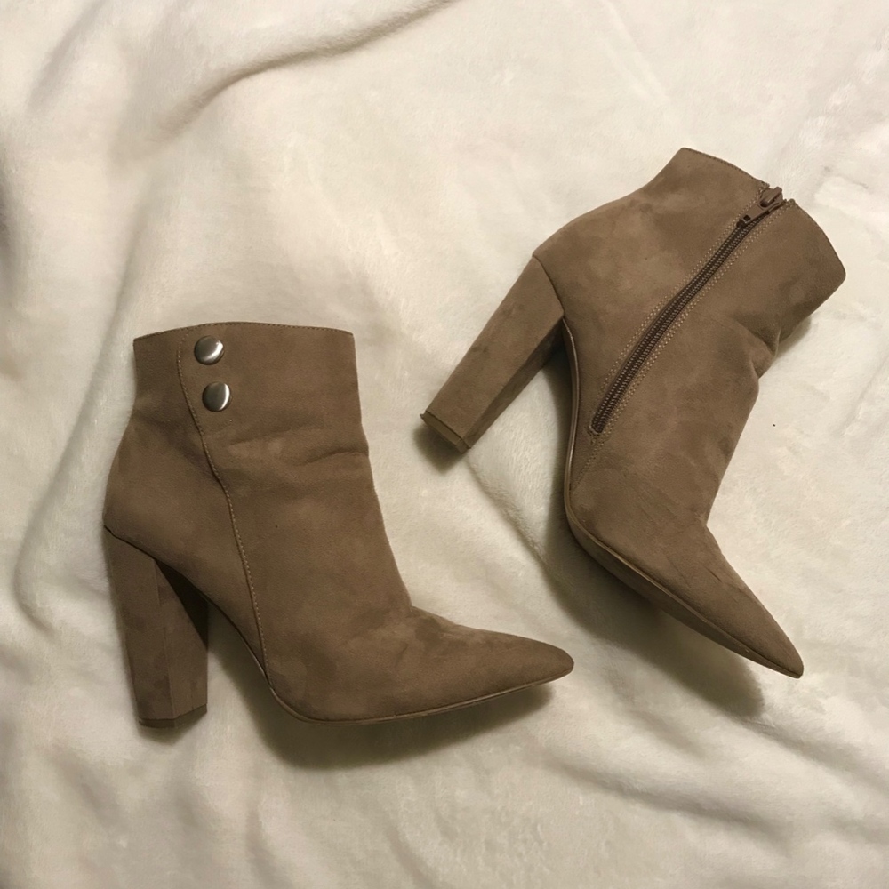 BCBG Paris Nude Heeled Bootie